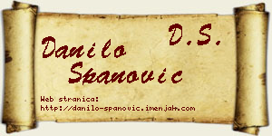 Danilo Španović vizit kartica